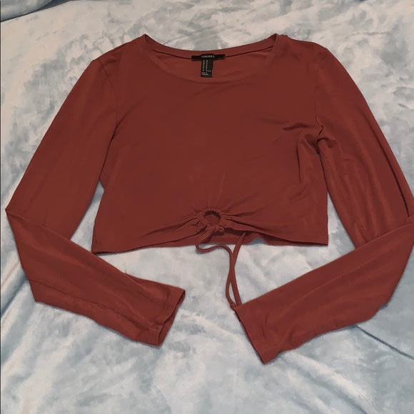 Forever 21 Tops Forever Long Sleeve Tie Crop Top Poshmark